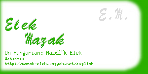 elek mazak business card